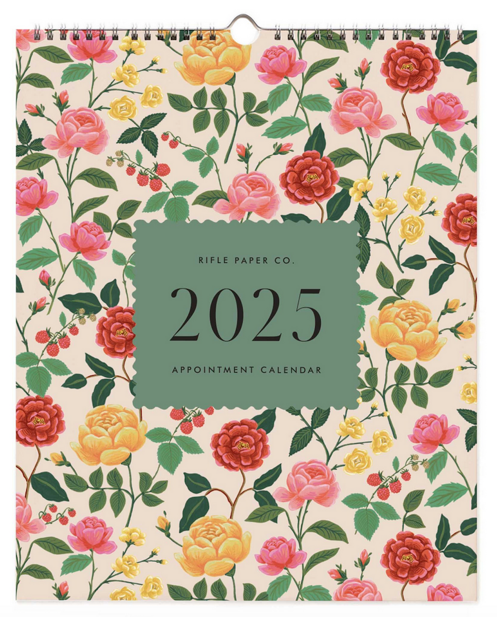 Rifle Paper Co 2025 Appointment Wall Calendar Roses Duly Noted