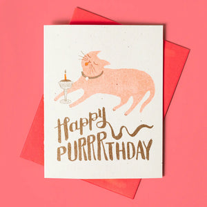 Bromstad Printing Greeting Card - Happy Purrthday