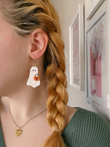 Trick or Treat Ghosts Halloween Earrings | Polymer Clay