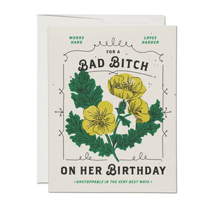 Red Cap Cards Greeting Card - Bad Bitch Birthday