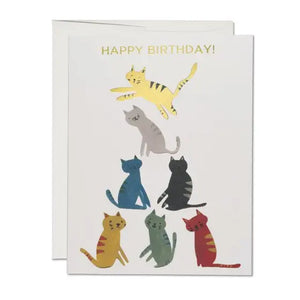 Red Cap Cards Greeting Card - Gold Kitty