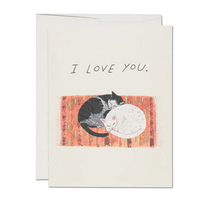 Red Cap Cards Greeting Card - Cat Cuddle