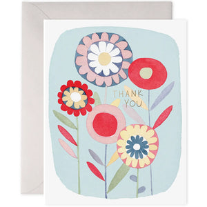 E Frances Greeting Card - Thank You Folk Flowers