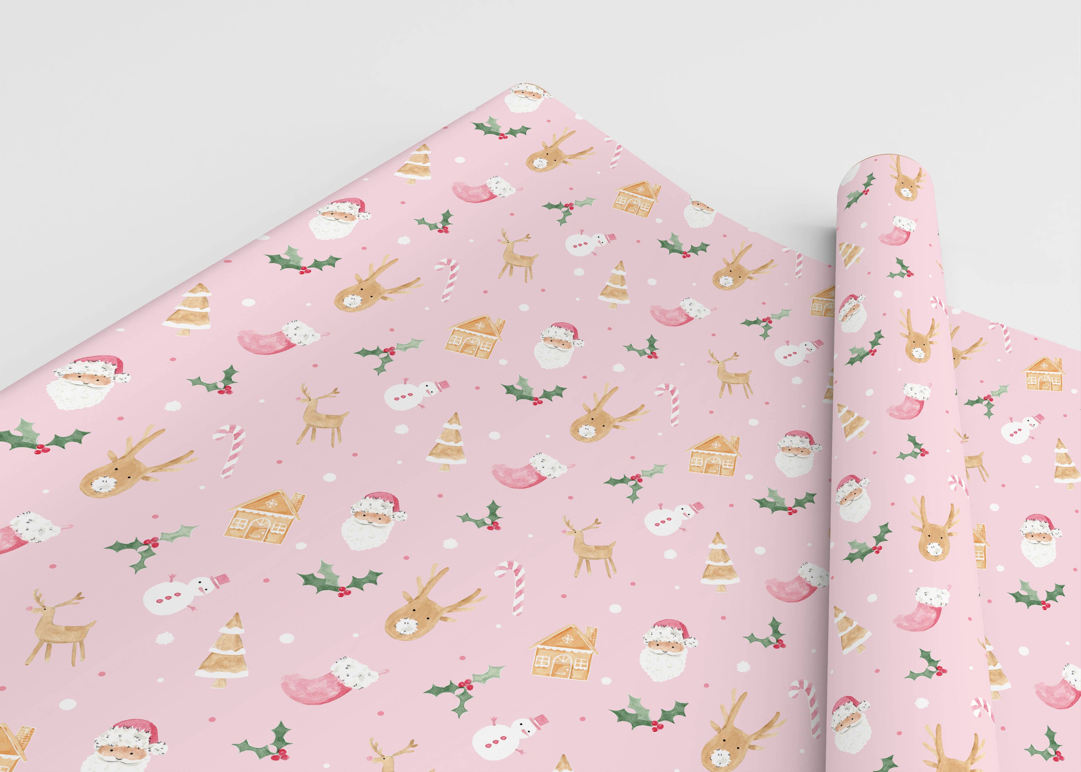 Wrapping Sheet - Pink Christmas