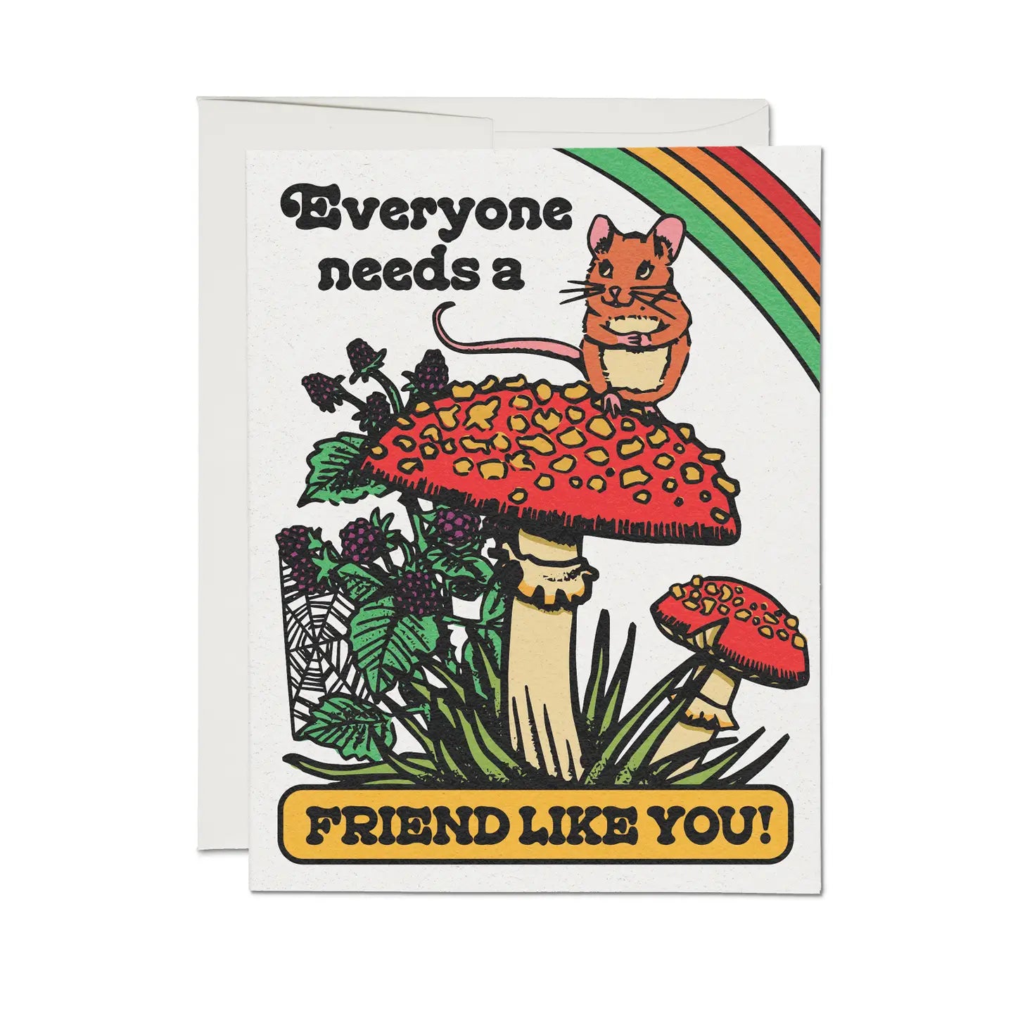 Red Cap Cards Greeting Card - Mouse Friend