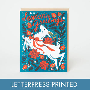 Egg Press Greeting Card - Season's Greetings Deer