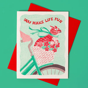 Bromstad Printing Greeting Card - You Make Life Fun Cat