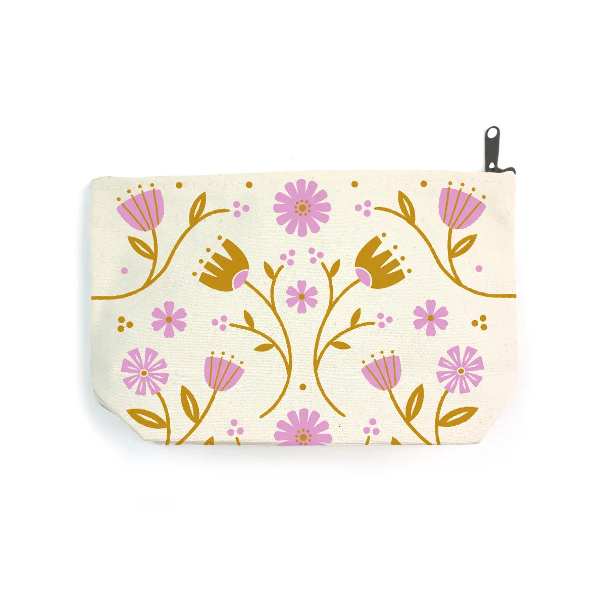 Zipper Pouch - Lilac Folk Floral