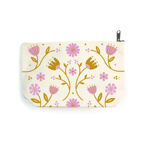 Zipper Pouch - Lilac Folk Floral