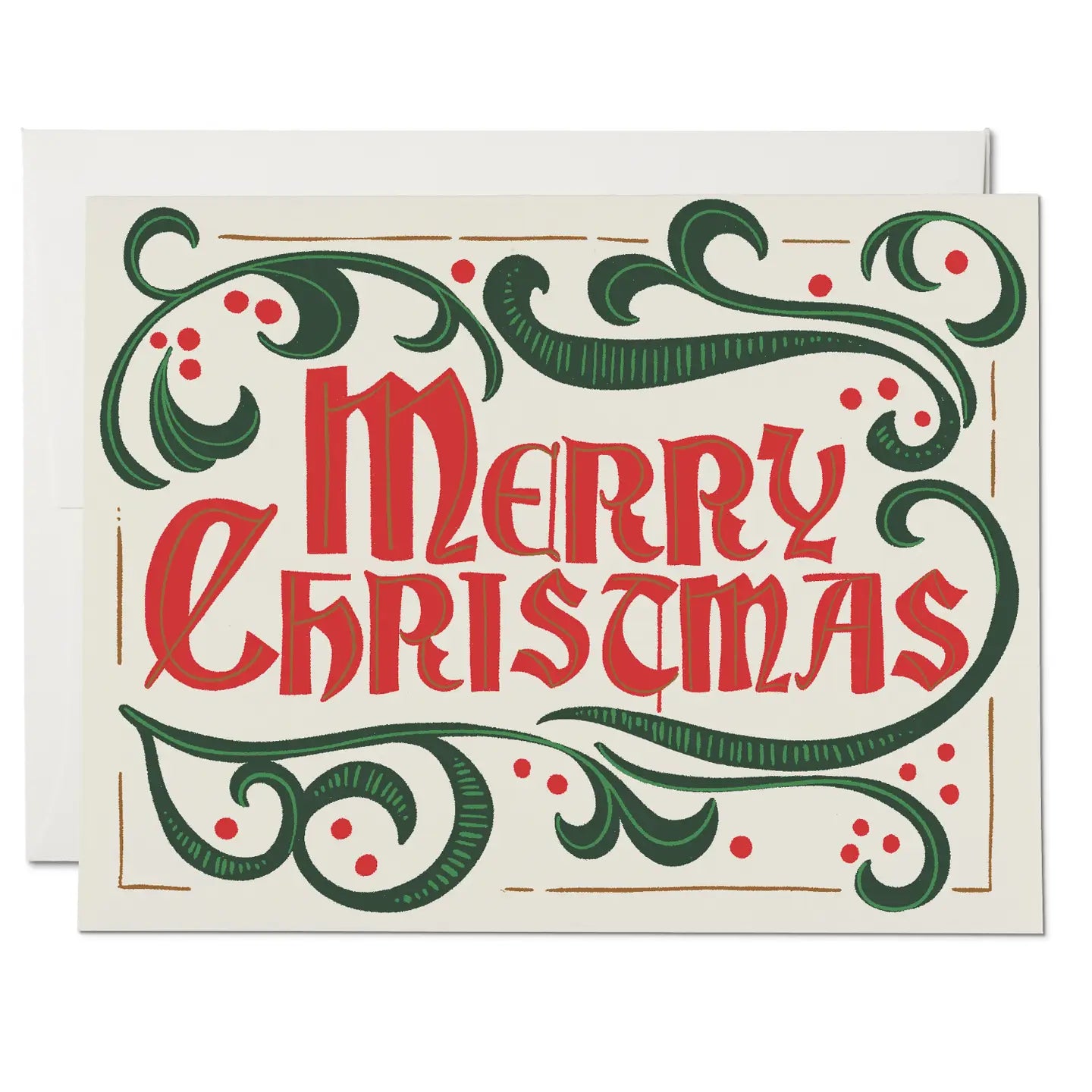 Red Cap Cards Greeting Card - Old-Fashioned Christmas