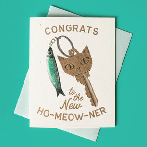 Bromstad Printing Greeting Card - New Ho-Meow-Ner