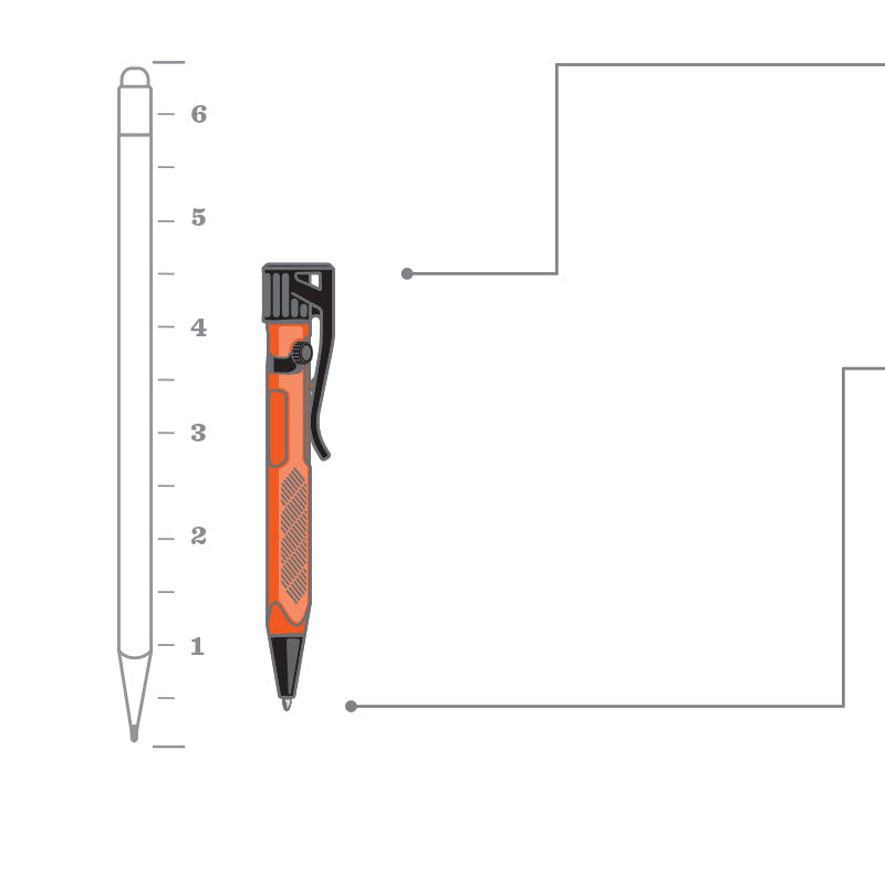 Rite In The Rain Mini Bolt Action Pen - Orange 2 Pack