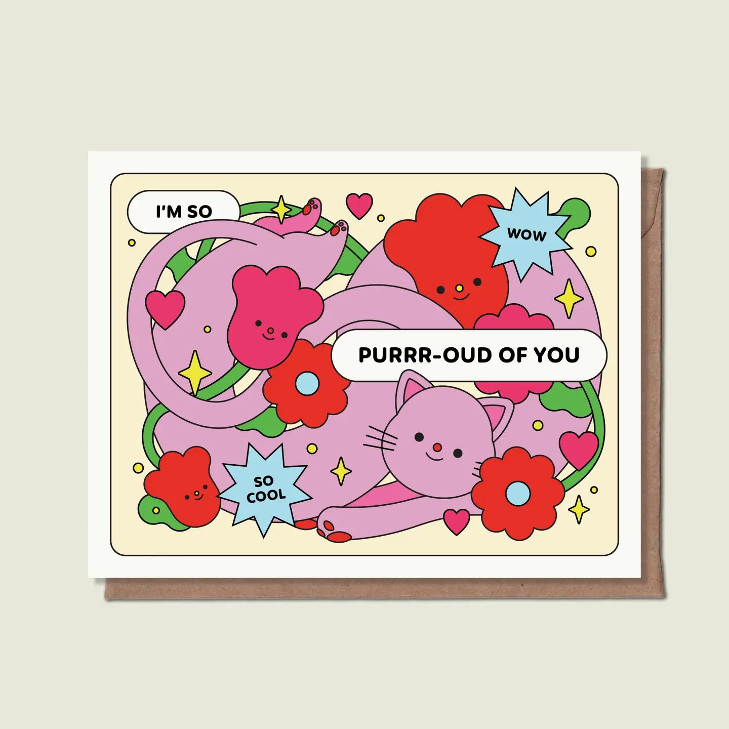 Épée Lapin Studio Greeting Card - So Purr-oud Of You!