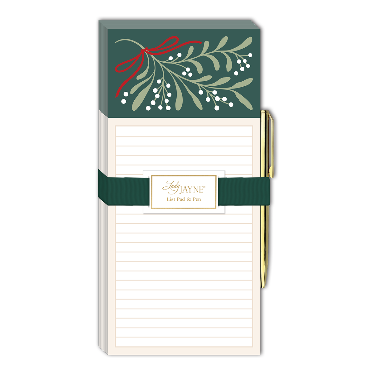 Notepad - Green Mistletoe Magnetic