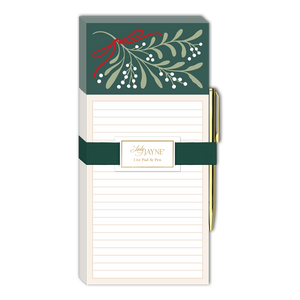 Notepad - Green Mistletoe Magnetic