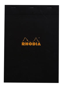 Rhodia Notepad Stapled No 18 Grid - Black