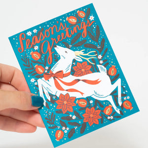 Egg Press Greeting Card - Season's Greetings Deer