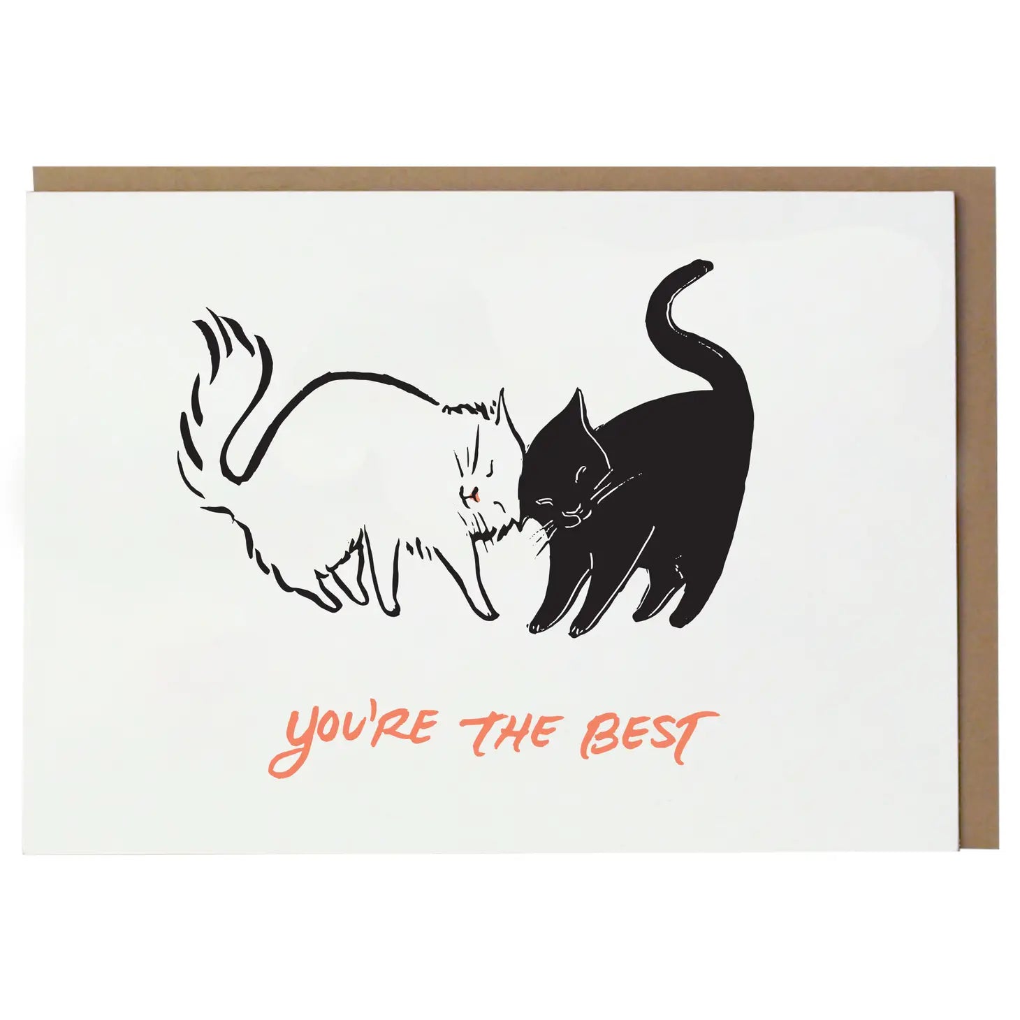 Smudge Ink Greeting Card - Cats You're The Best