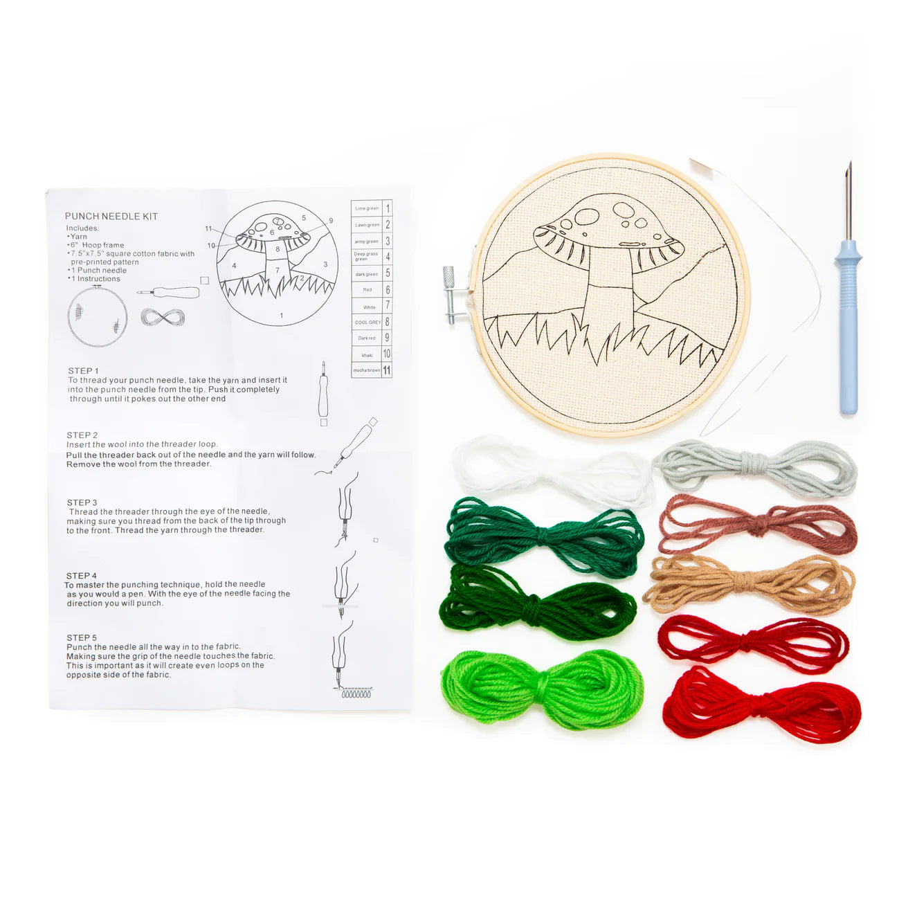 Punch Needle Kit - Mushroom