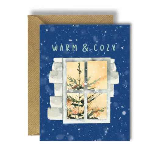 Bee Unique Greeting Card - Warm and Cozy Window