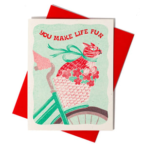 Bromstad Printing Greeting Card - You Make Life Fun Cat