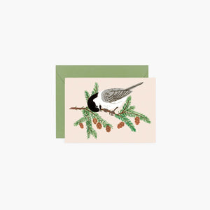 Botanica Paper Co. Mini Greeting Card - Chickadee & Pine