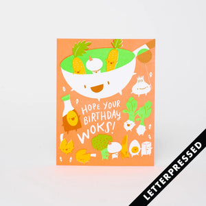 Egg Press Greeting Card - Birthday Wok