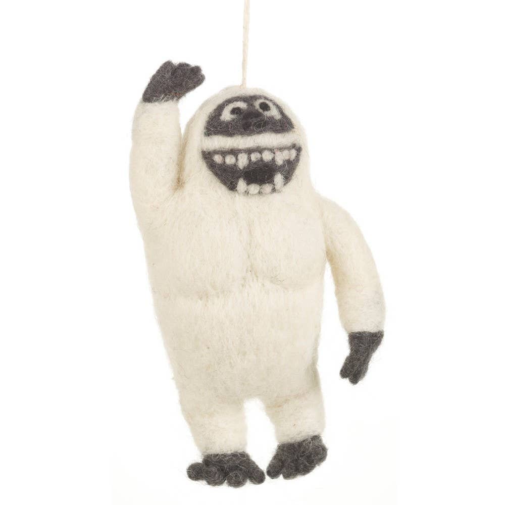 Handmade Felt Ornament - Yeti