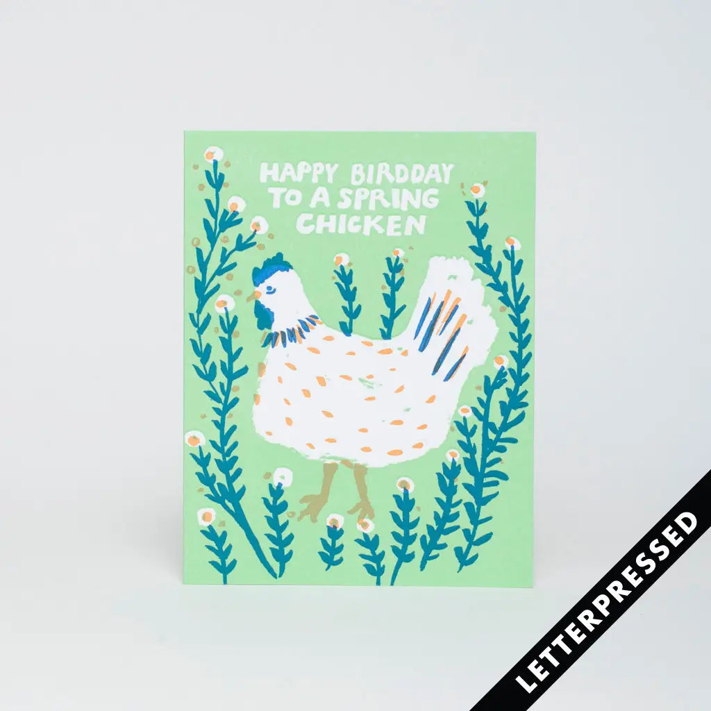 Egg Press Greeting Card - Spring Chicken