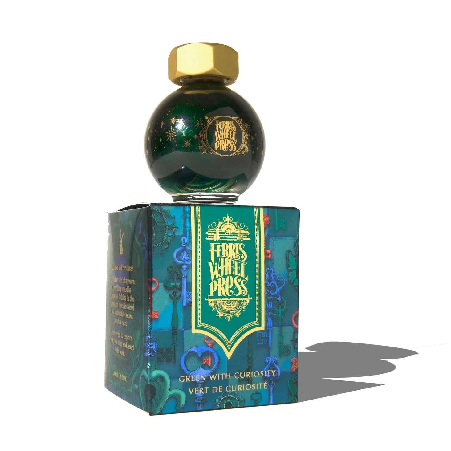 Ferris Wheel Press Bottled Ink - Down The Rabbit Hole, Green With Curiosity 20ml