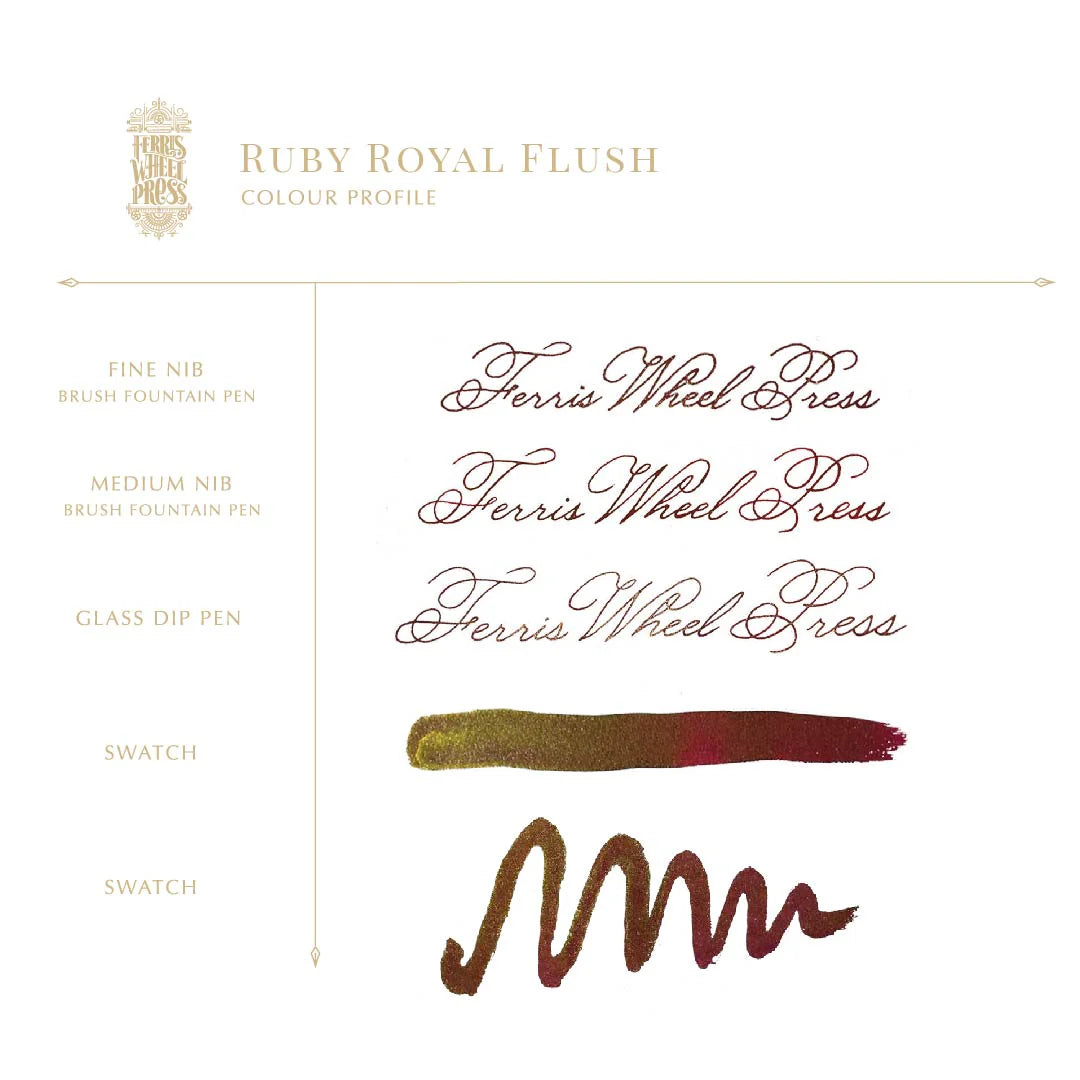 Ferris Wheel Press Bottled Ink - Down The Rabbit Hole, Ruby Royal Flush 20ml