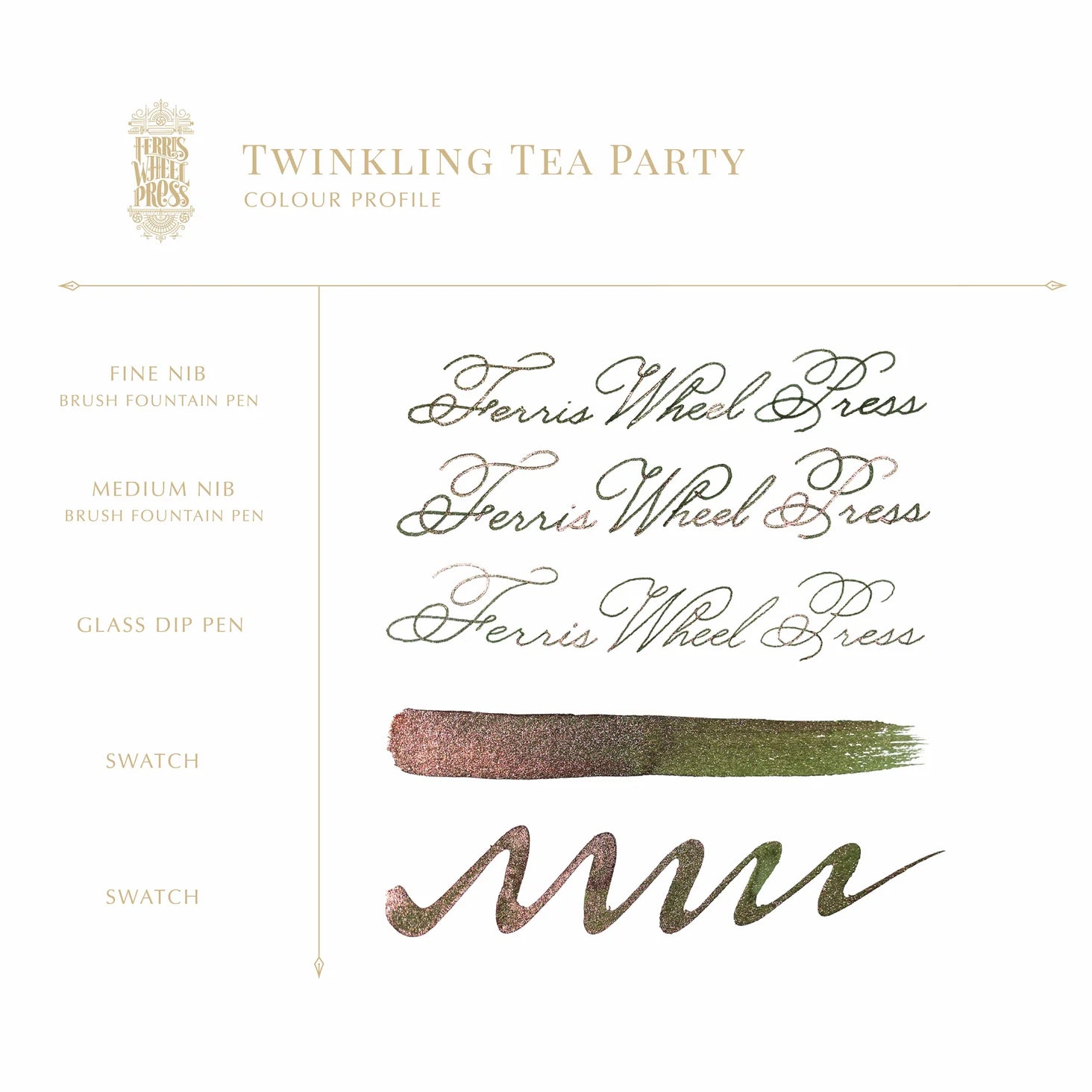 Ferris Wheel Press Bottled Ink - Down The Rabbit Hole, Twinkling Tea Party 20ml