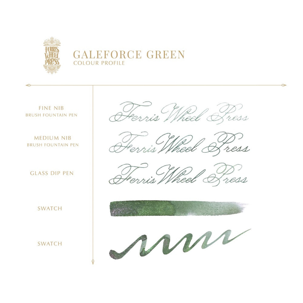 Ferris Wheel Press Bottled Ink - The Three Little Pigs, Galeforce Green 20ml