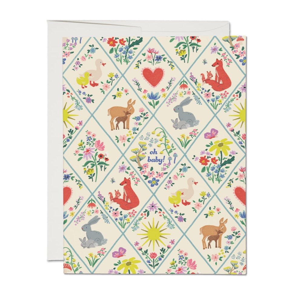 Red Cap Cards Greeting Card - Woodland Critters