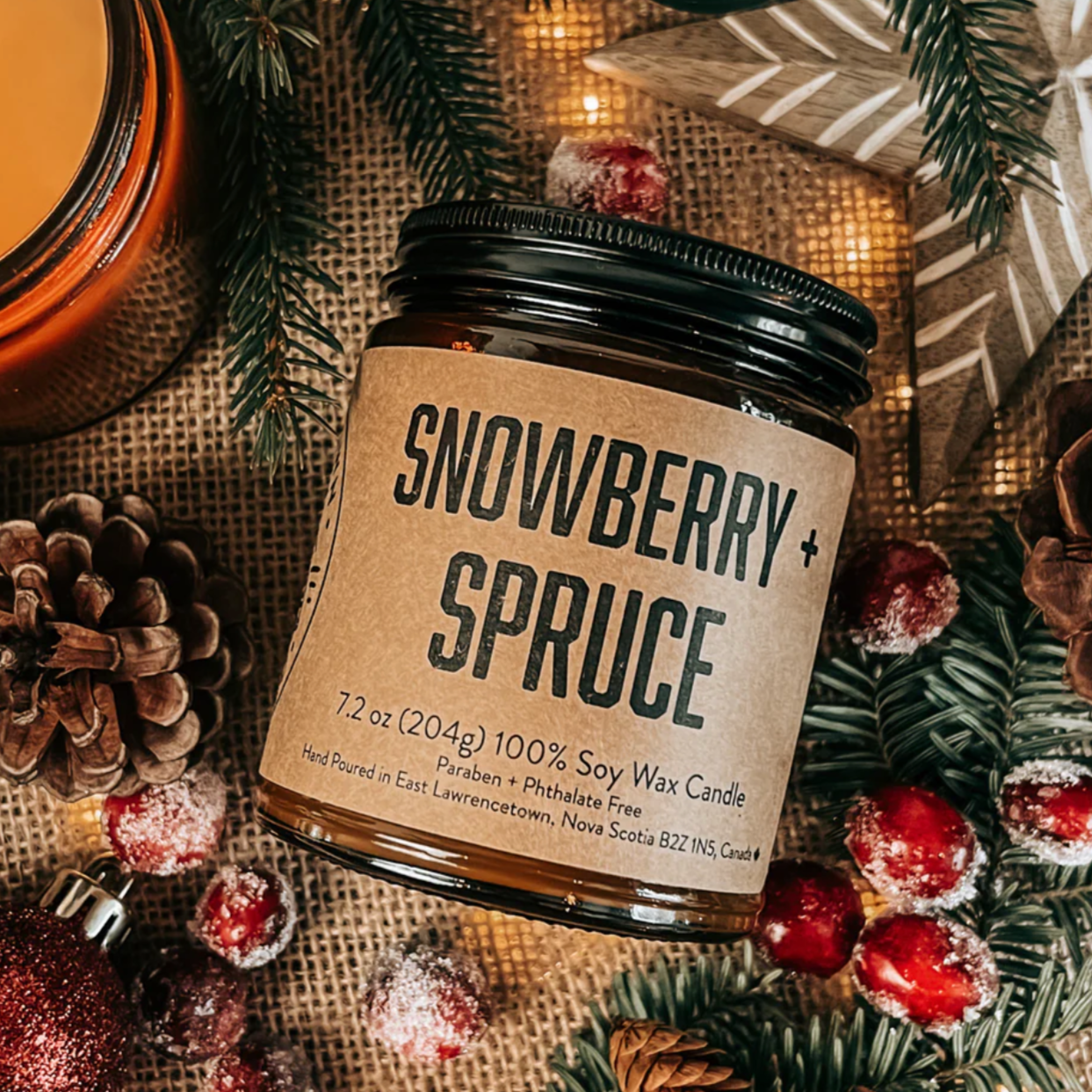 Lawrencetown Candle Co. Jar Candle - Snowberry + Spruce