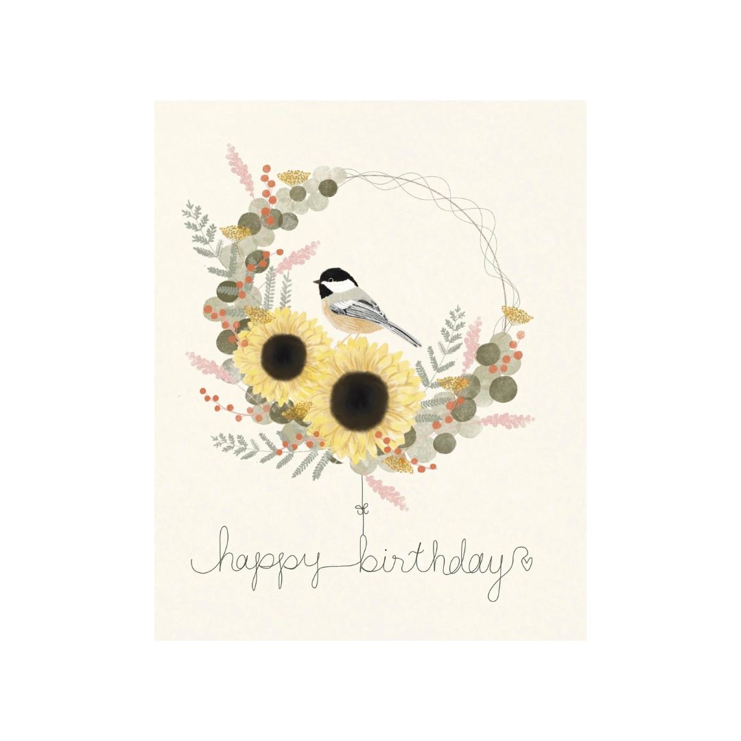 Poplar Paper Co. Greeting Card - Happy Birthday Chickadee