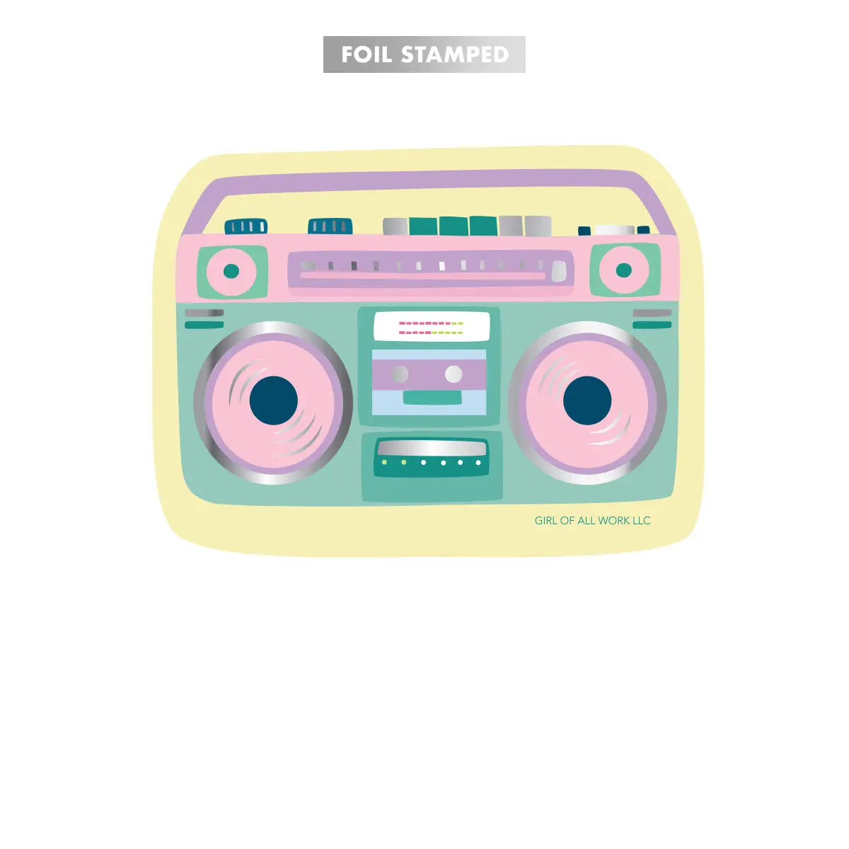 Sticker - Foil Stamped Boombox