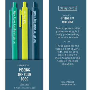 Pen Set - Pissing Off Your Boss