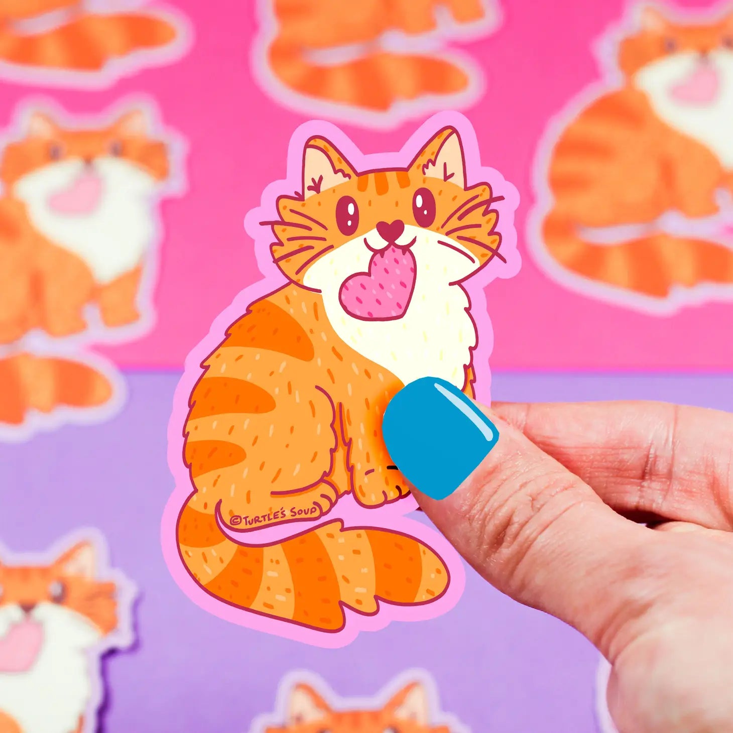 Sticker - Orange Tabby Love