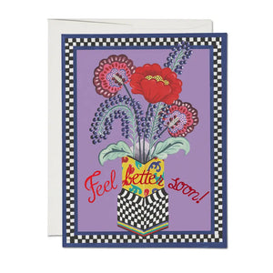 Red Cap Cards Greeting Card - Feel Better Bouquet