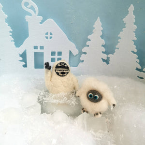 Handmade Felt Ornament - Baby Yeti