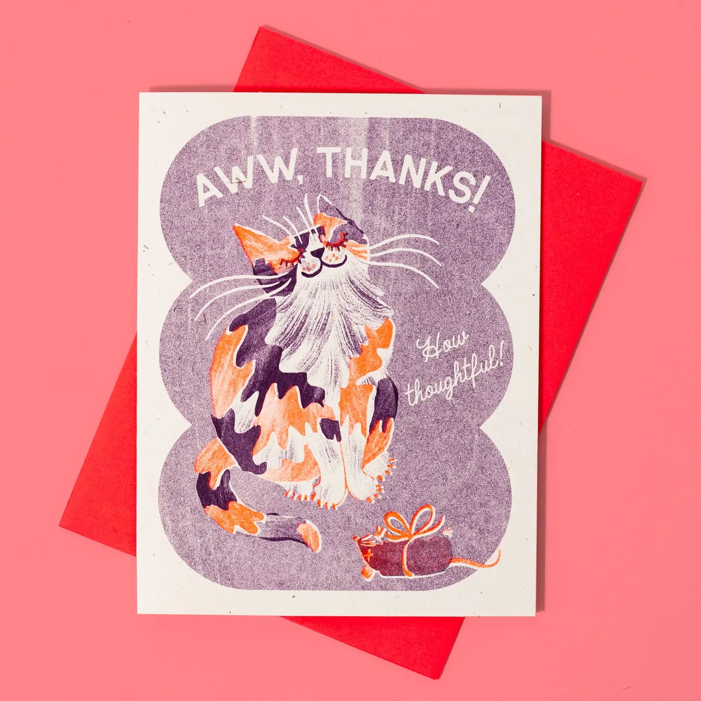 Bromstad Printing Greeting Card - Aw, Thanks Cat