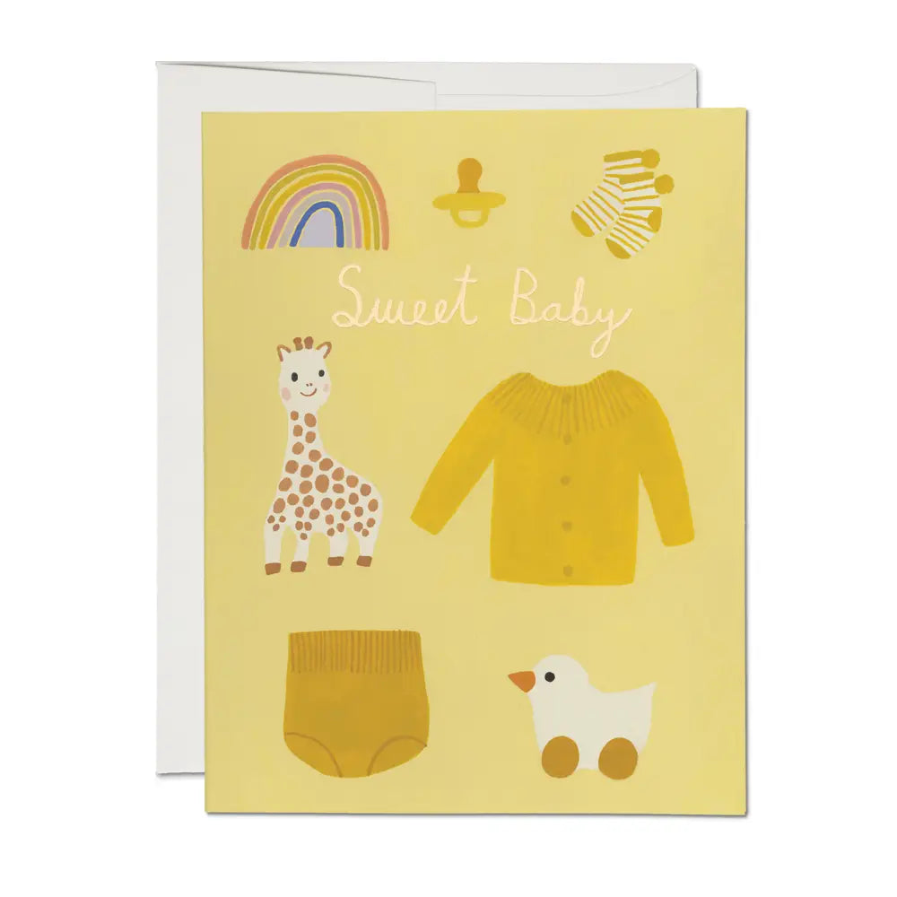 Red Cap Cards Greeting Card - Yellow Sweet Baby