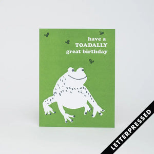 Egg Press Greeting Card - Toad Birthday