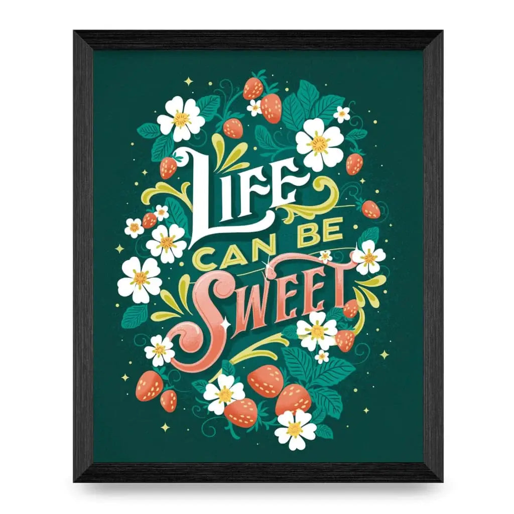 Art Print - Life Can Be Sweet Strawberries 8x10