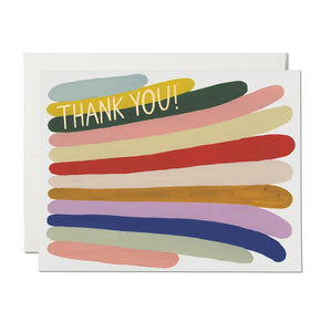 Red Cap Cards Greeting Card - Stripes Thanks