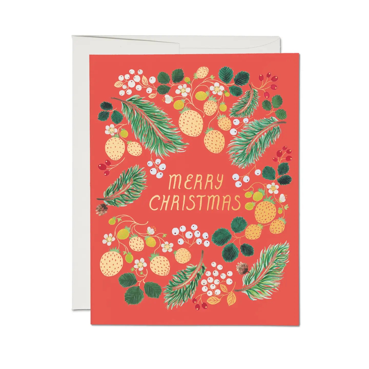 Red Cap Cards Greeting Card - Berry Christmas