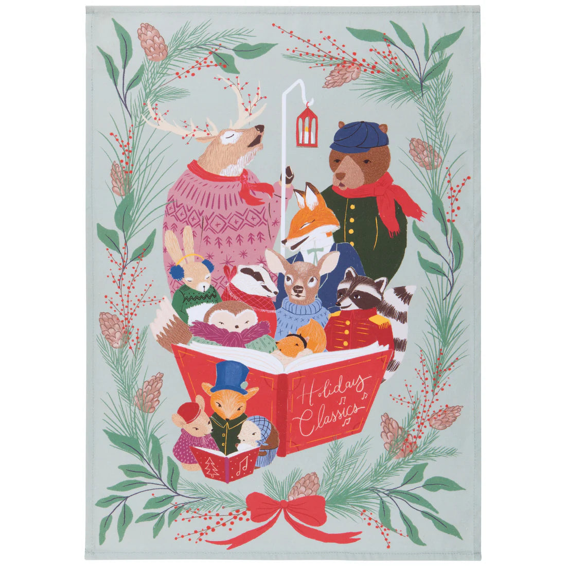 Mug and Dishtowel Set - Woodland Carolers