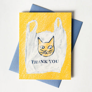 Bromstad Printing Greeting Card - Thank You Cat Bag