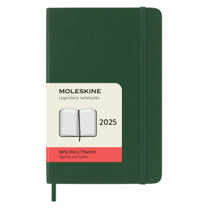 Moleskine 2025 Daily Pocket Planner - Myrtle Green, Soft Cover